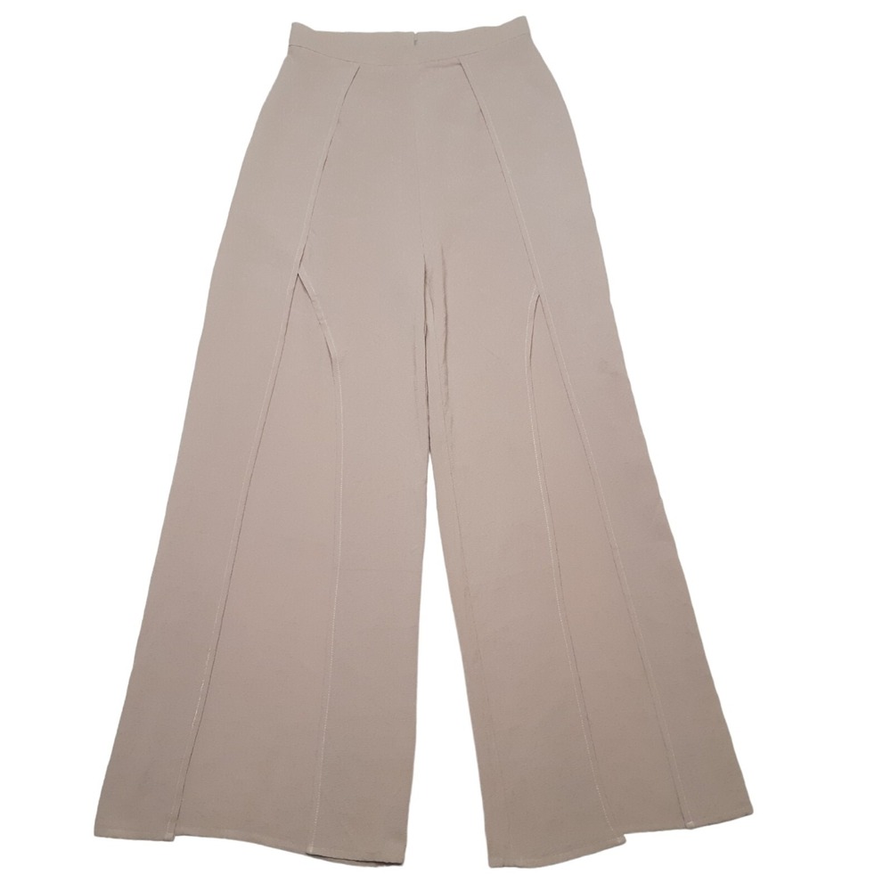 Streetwear Society Wide Leg Trousers Womens‎ Small Taupe High Waist Minimalist
